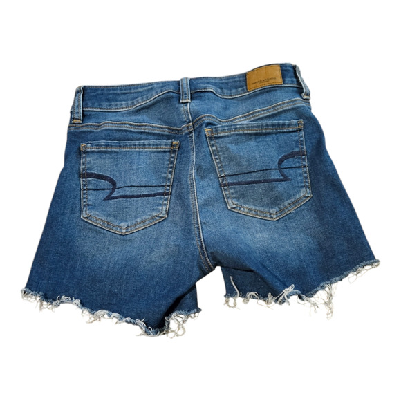 American Eagle Outfitters Next Level Stretch Size 4 Blue Denim Distressed Shorts - Picture 5 of 7